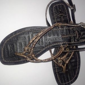 Black Thong Sandal by Fergalicious